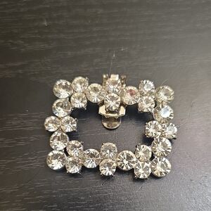 Elegant Silver Crystal Brooch